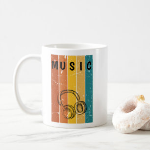Mug de café musique rétro mignon et propre