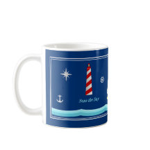 Mug de café nautique bleu marine pour les amateurs