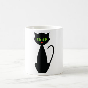 Mug de café noir à l'oeuf vert