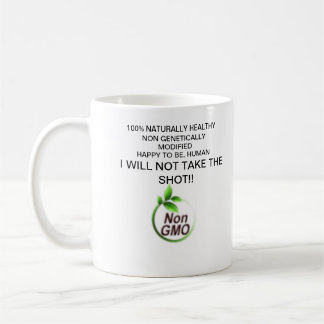 Mug de café non OGM, sain et heureux