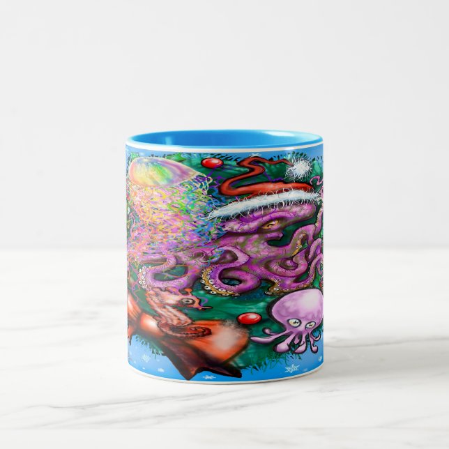 Mug de café octopi à deux tons (Centre)