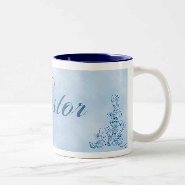 Mug de café pastor - Petit : Sky Blue Elegance (Droit)