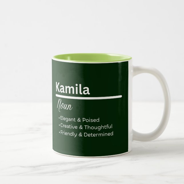 Mug de café personnalisé au nom Kamila (Droit)