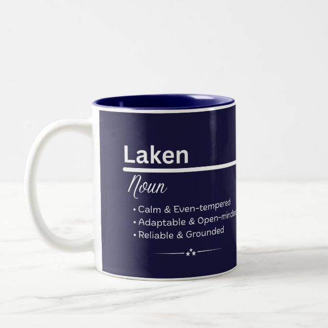 Mug de café personnalisé au nom Laken (Gauche)