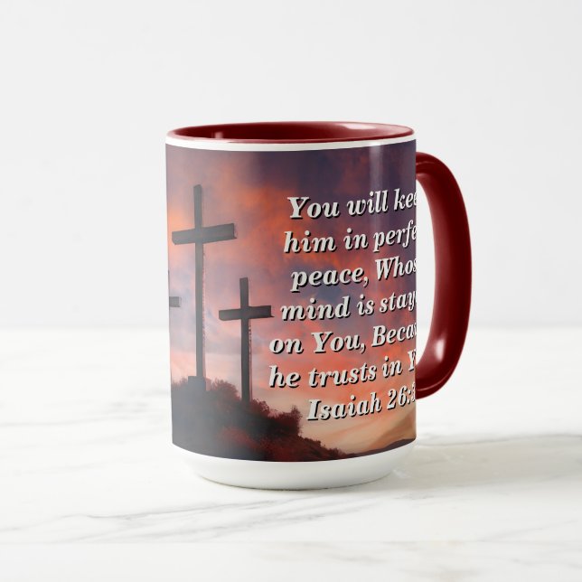 Mug de café personnalisé avec Écriture Sainte, Isa (Devant droit)