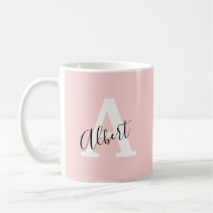 Mug de café personnalisé avec initiales Blush Chic