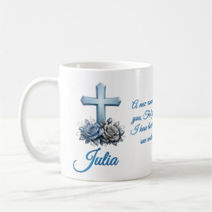 Mug de café personnalisé avec rose Jean 13:34