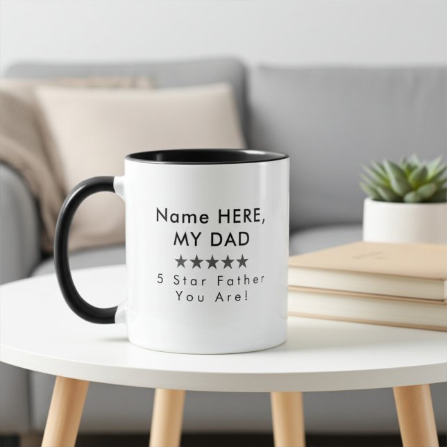 Mug de café personnalisé cinq étoiles (Créateur téléchargé)