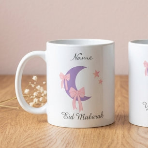 Mug de café personnalisé Eid en forme de lune avec