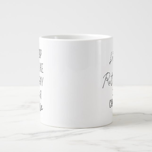 Mug de café personnalisé pour la retraite, Joyeuse (Devant)