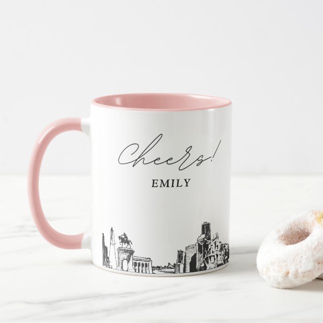 Mug de café personnalisé pour mariage à Houston (Avec donut)