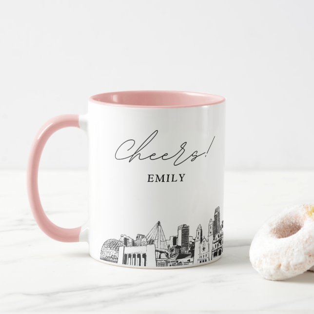 Mug de café personnalisé pour mariage à Omaha (Avec donut)