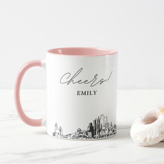 Mug de café personnalisé pour mariage à Phoenix (Avec donut)