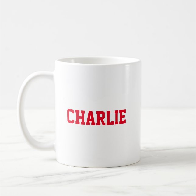Mug de café personnalisé rouge et blanc (Gauche)