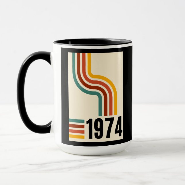 Mug de café Poster vintage rétro 1974 (Gauche)