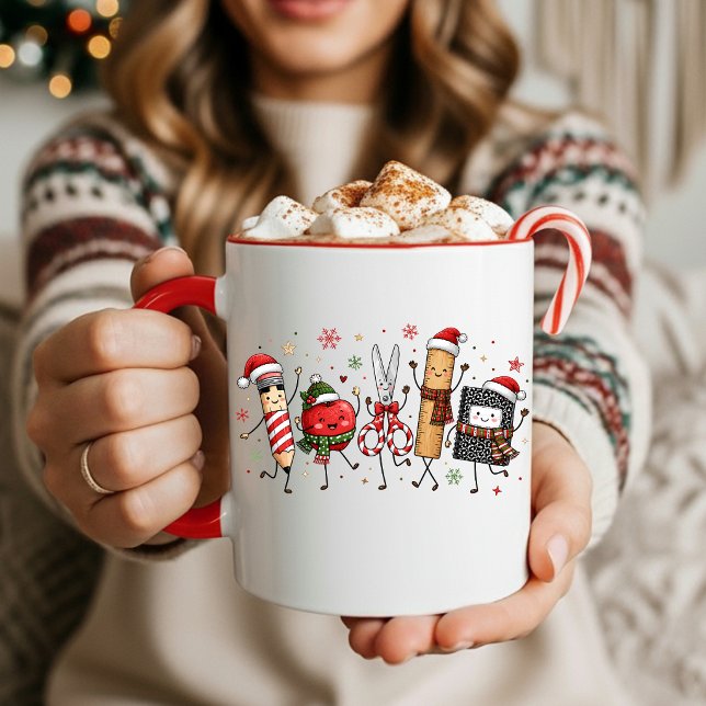 Mug de café pour enseignant de Noël (Christmas School Teacher Coffee Mug)
