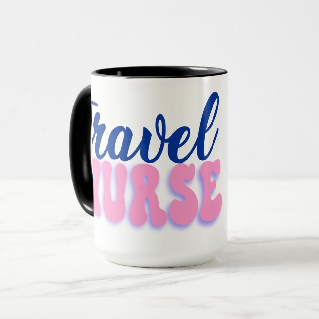 Mug de café pour infirmière itinérante blanc et no (Devant gauche)