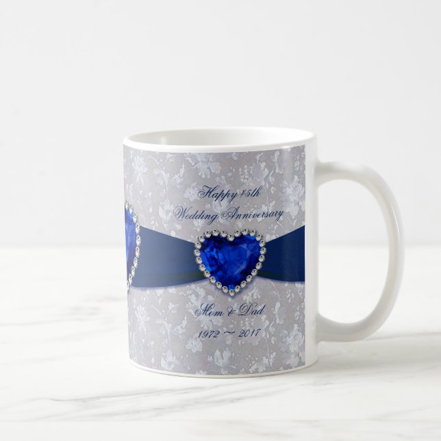 Mug de café pour les 45 ans de mariage en Damas bo (Droite)