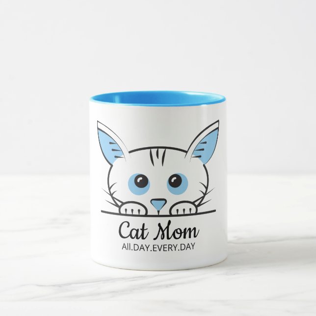 Mug de café pour maman de chat mignon (Centre)