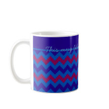 Mug de café pour personnaliser le bleu, Zigzags ro