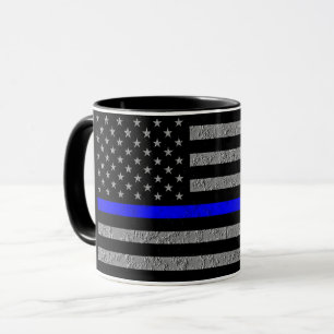 MUG DE CAFÉ POUR SOUTENIR LA LIGNE BLEUE MINCE POL
