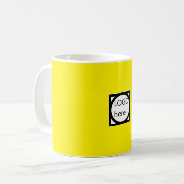 Mug de café promotionnel avec votre LOGO ! Jaune (Devant gauche)