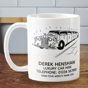 Mug de café promotionnel de location de voiture de
