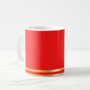 Mug de café rouge et doré