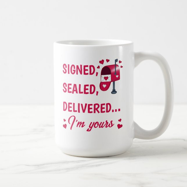 Mug de café Saint Valentin Signé, Scellé, Livré (Droite)