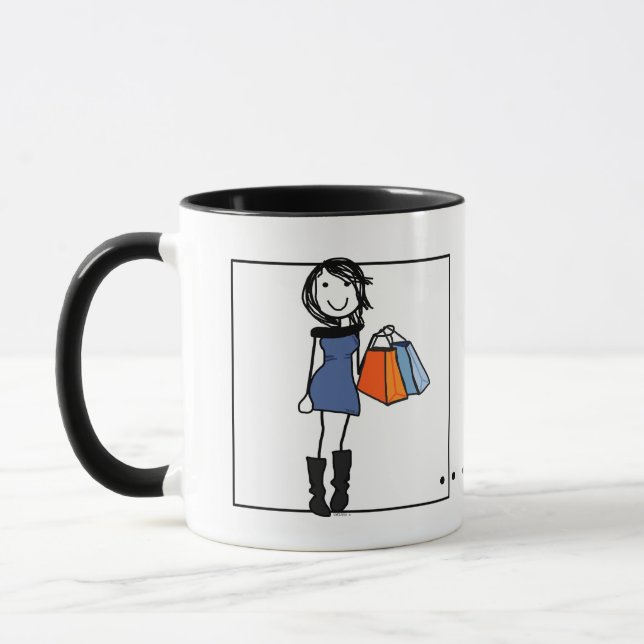 Mug de café shopaholé personnalisé (Gauche)