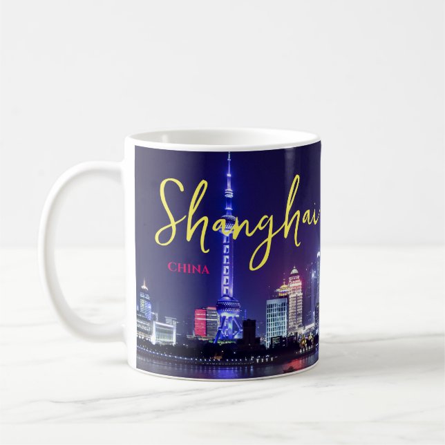 Mug de café souvenir cadeau de Shanghai Chine (Gauche)