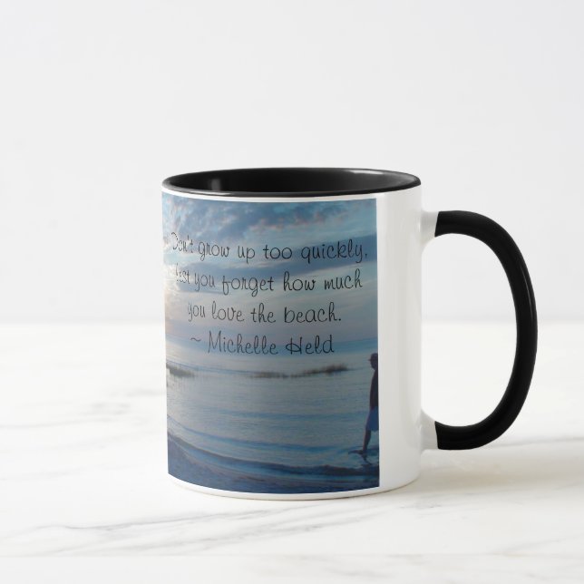 Mug de café sur la plage avec citation inspirante (Droite)