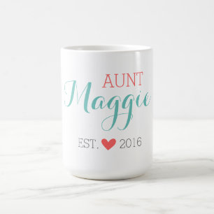 Mug de café Tante Monogramme Personnalisé