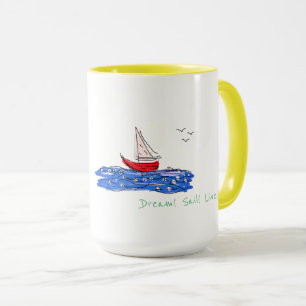 Mug de Café Thé Mouettes Bateau Mer Voile Rêve Viv