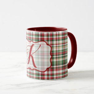 Mug de café vert rouge Tartan Plaid XMAS Noël