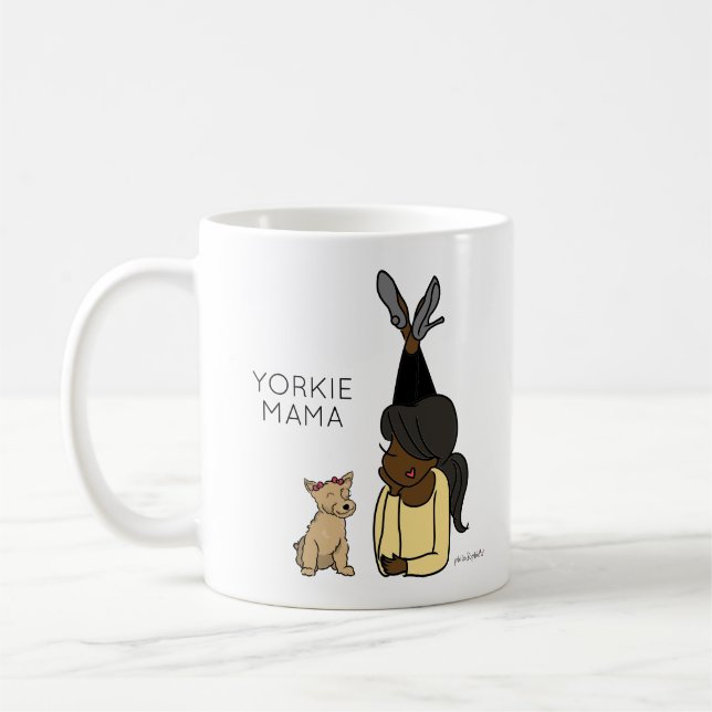 Mug de café Yorkie Mama personnalisé (Gauche)