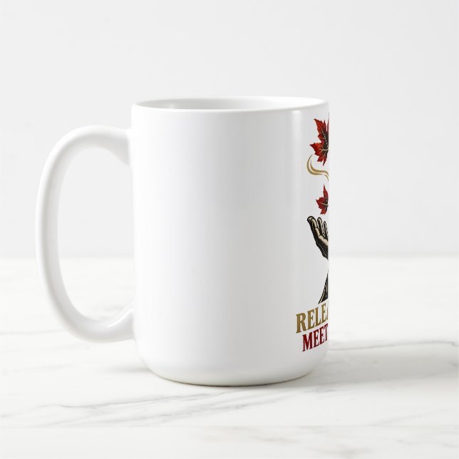 Mug de café Zen Feuilles d'Automne Présent Respira (Gauche)