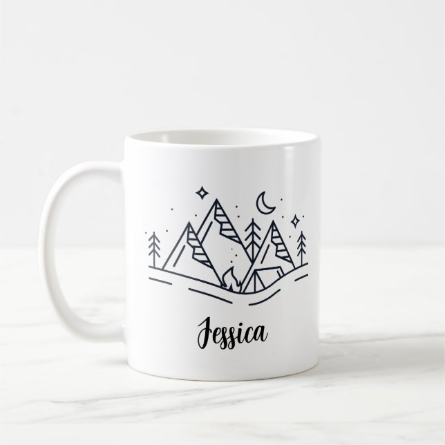 Mug de camp personnalisé, mug de feu de camp perso (Gauche)