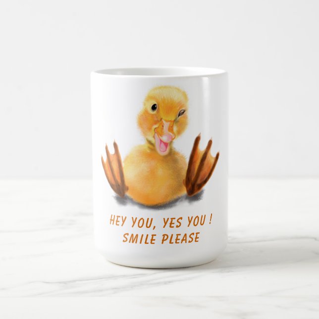 Mug de canard jaune amusant - Texte personnalisé (Centre)