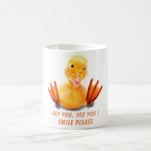 Mug de canard jaune amusant - Texte personnalisé