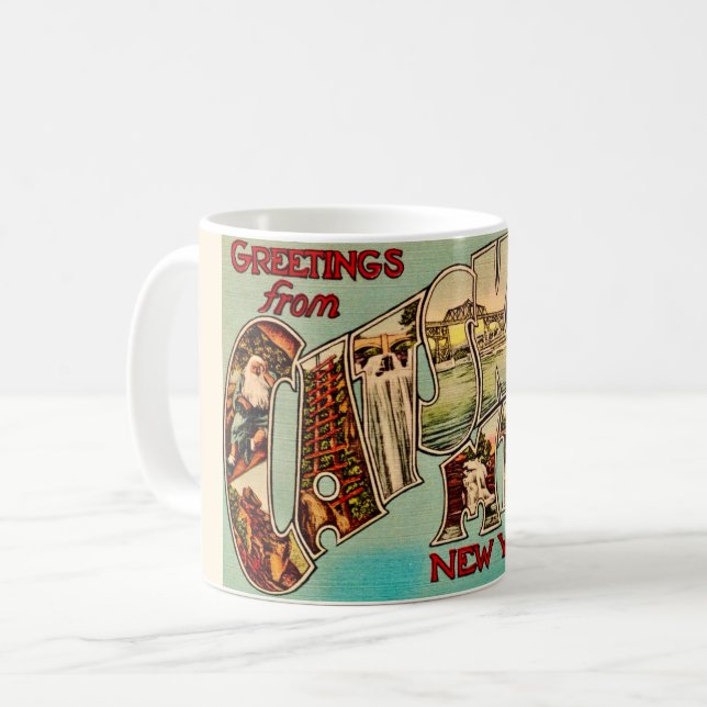 Mug de carte postale très vintage des Catskill (Devant gauche)