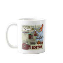 Mug de cartes illustrées de Boston