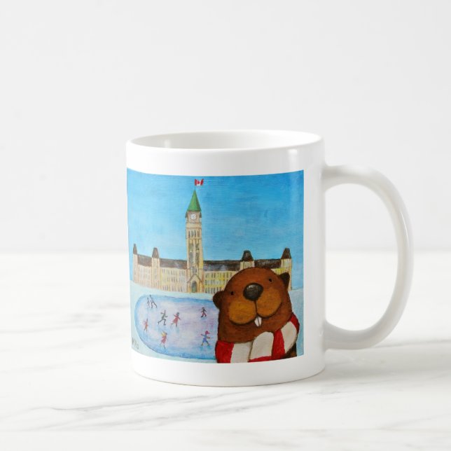 Mug de castor canadien amusant Mug de cadeaux cana (Droite)