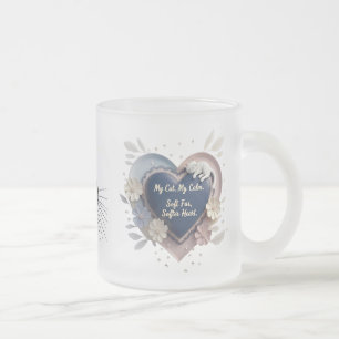 Mug de chat Coeur Bleu - Coupe Calme de Verre Fros