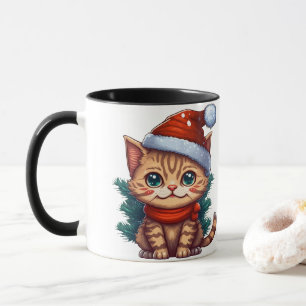 Mug de chat de Noël joyeux