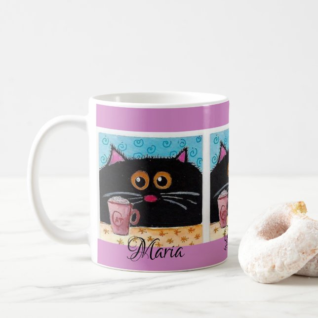Mug de chat lunatique (Avec donut)