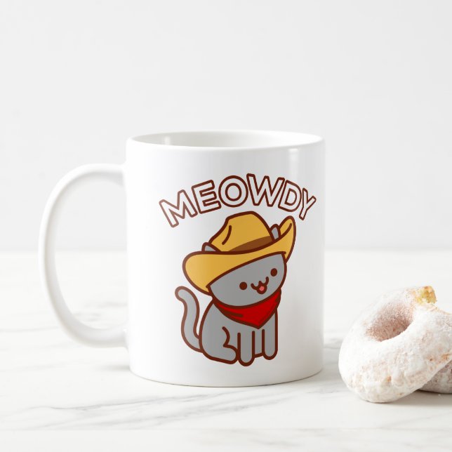 Mug de chat - "MEOWDY" (Avec donut)