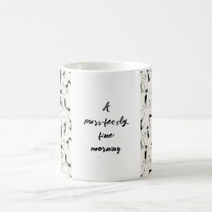 Mug de chat noir et crème personnalisable