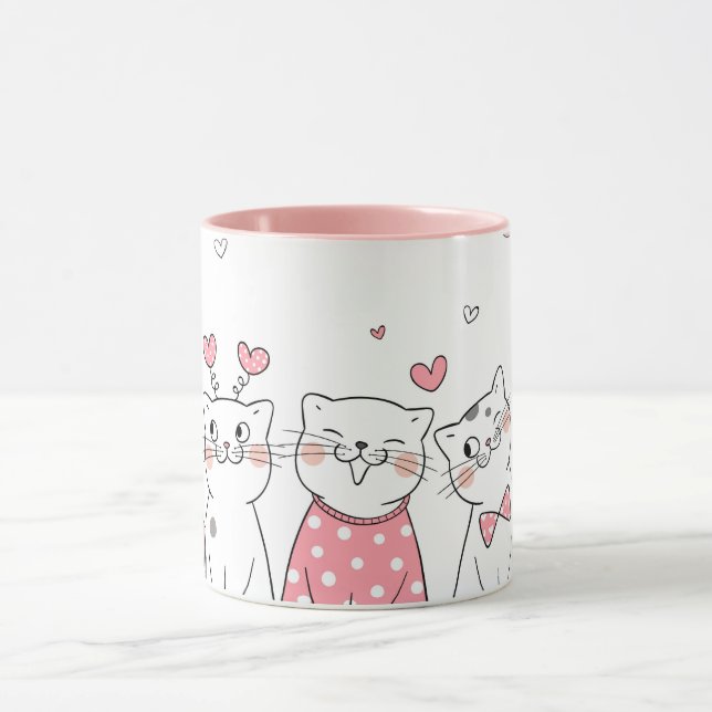 Mug de chats de Saint-Valentin (Centre)