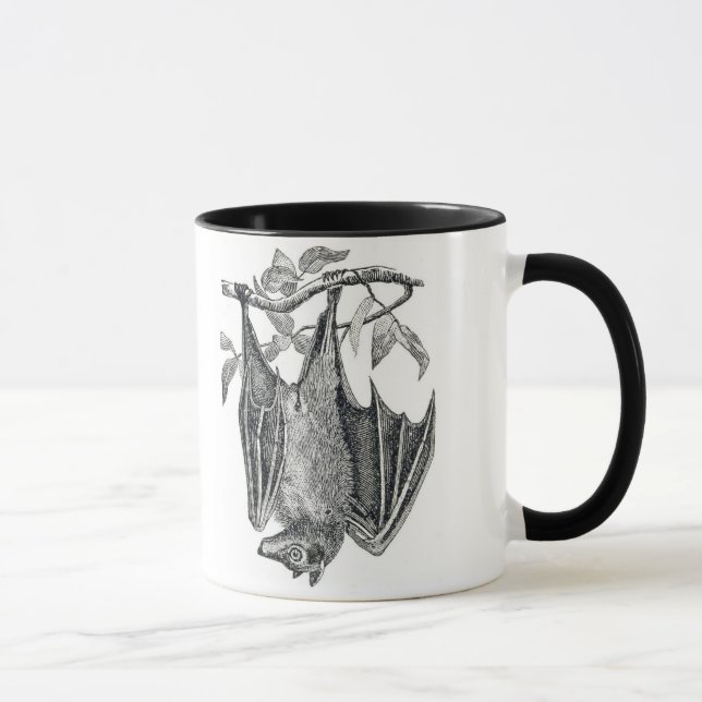 Mug de chauve-souris Vintage noire et blanche (Droite)
